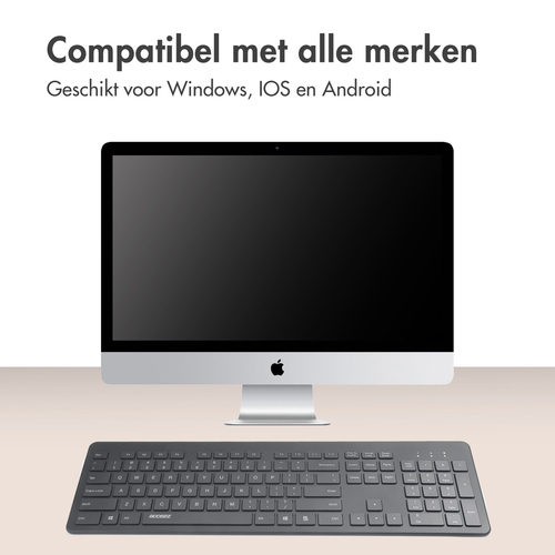 Accezz Premium Desktop QWERTY Bluetooth Keyboard - Grijs, afbeelding 5
