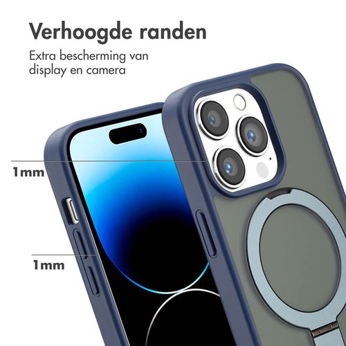 Accezz Ring Stand Backcover met MagSafe iPhone 14 Pro - Blue, afbeelding 5