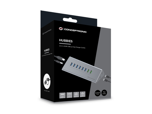 CONCEPTRONIC Dock USB-C->1xUSB-C,6xUSB-A,100WPD o.N.0.37m, afbeelding 4