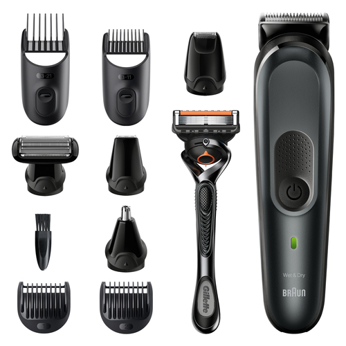 Braun All-in-one trimmer MGK7221, 10-in-1 trimmer, 8 attachments and Gillette Fusion5 ProGlide razor – image 4