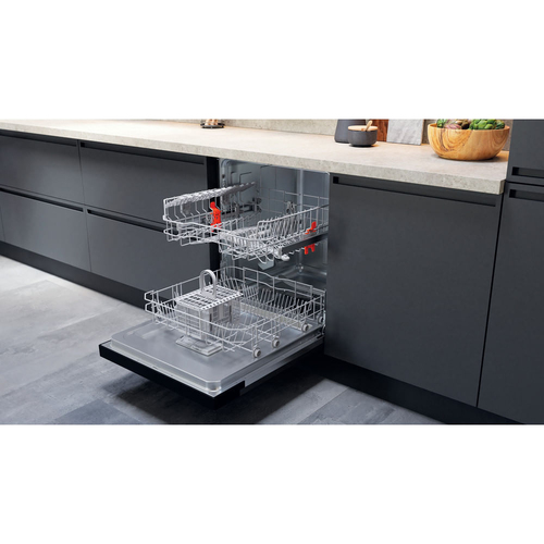 Hotpoint H3BL626BUK Semi Integrated Full Size Dishwasher - Black Control Panel with Fixed Door Hinge Kit - E Rated, Black - image 3