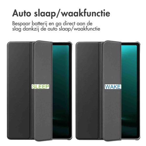 Accezz Trifold Bookcase Samsung Tab S9 FE Plus Tablethoesje Zwart, afbeelding 4
