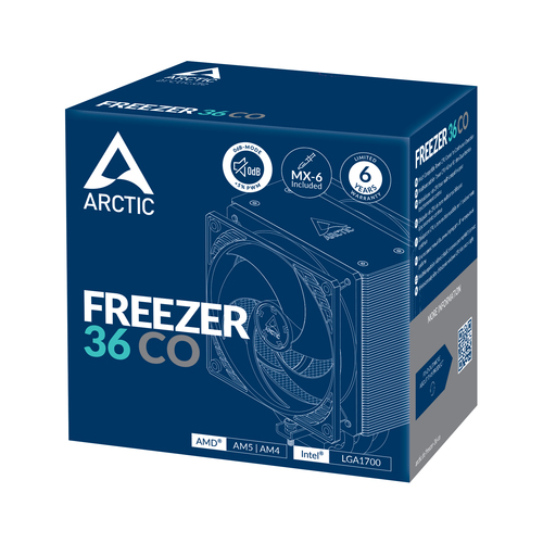 ARCTIC Freezer 36 CO Protsessor Õhujahuti 12 cm Must, Hõbe 1 tk