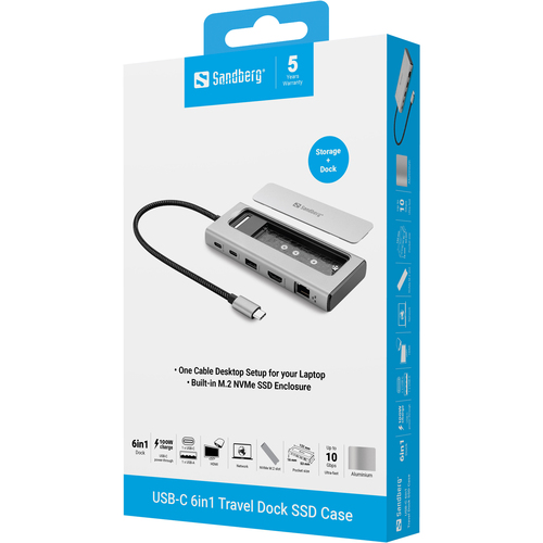 Sandberg USB-C 6in1 Travel Dock SSD Case – image 4