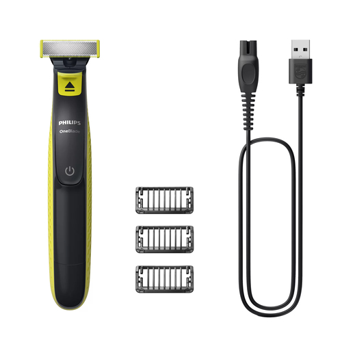 Philips Norelco OneBlade QP2724/10 rasoir pour homme Rasoir à grille Tondeuse Gris, Citron vert