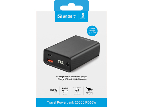 Sandberg Travel Powerbank 20000 PD65W, afbeelding 3