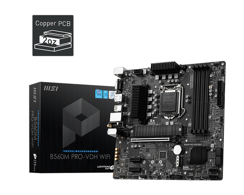 MSI B560M PRO-VDH WIFI материнская плата Intel B560 LGA 1200 (Socket H5) Микро ATX