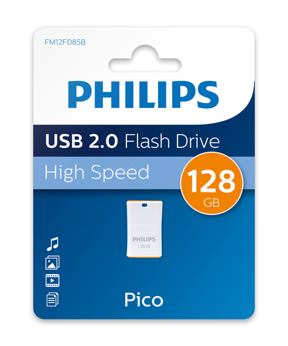 Philips USB 2.0 128GB Pico Edition Sunrise Orange USB flash drive USB Type-A Zilver, afbeelding 4