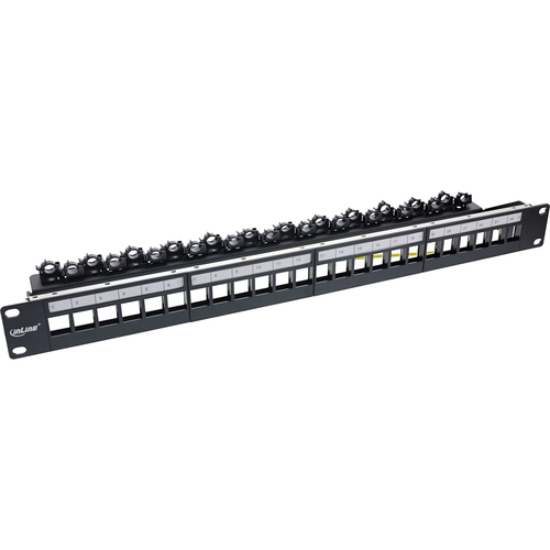 Product image: InLine Patch panel 24-way, Keystone empty panel Patch panel, 19", 1U,black