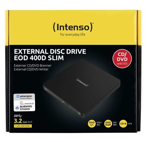 Intenso EOD 400D Slim Externe DVD-brander Retail Micro-USB 3.2 Gen 1 (USB 3.0) Zwart – Foto 6 van 11