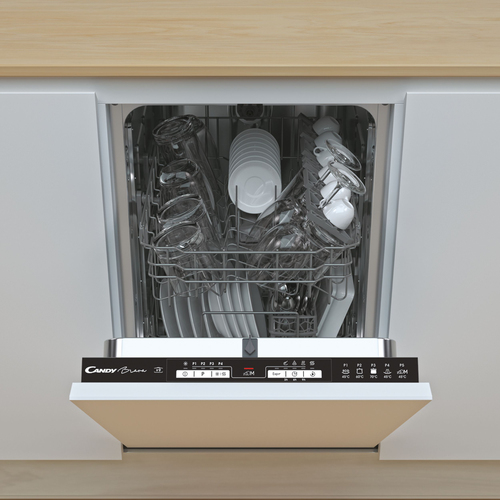 Candy Brava Cdih 2L952-80 Integrated Slimline Dishwasher - Black Control Panel with Fixed Door Hinge Kit - E Rated, Black - image 1