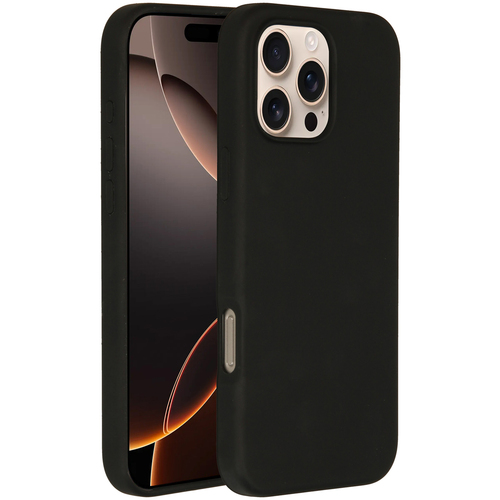 Accezz Liquid Silicone Backcover met MagSafe iPhone 16 Pro Max Telefoonhoesje Zwart