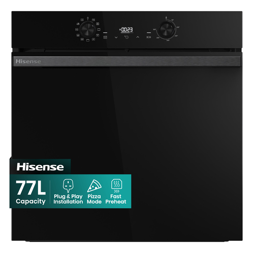 Hisense Hi2 BI624CBPGUK Built In Electric Single Catalytic, Plug & Play Oven - Jet Black – image 1