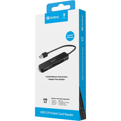 Sandberg USB 3.0 Pocket Card Reader – image 3