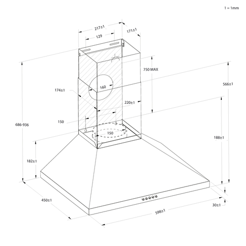Candy CCE116/1XGG Wall-mounted Stainless steel 285.1 m³/h – image 7