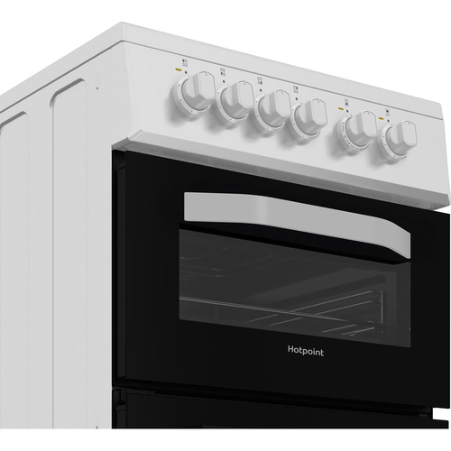 Hotpoint HTE5VCW 50cm Wide Single Oven Electric Cooker with Ceramic Hob - White - A Rated, White - image 6