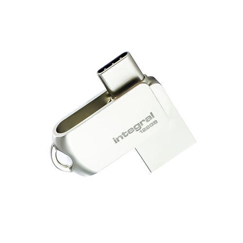 Integral 128GB USB3.0 DRIVE 360-C DUAL TYPE-C METAL UP TO R-150 W-30 MBS ETAIL
