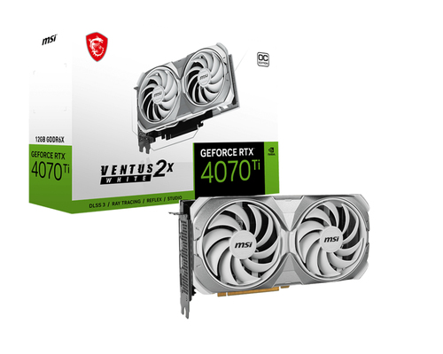 MSI VENTUS GeForce RTX 4070 Ti 2X WHITE 12G OC NVIDIA 12 GB GDDR6X