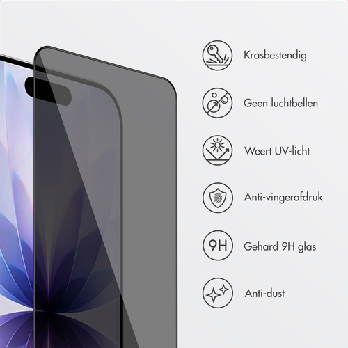 Accezz Gehard Glas Privacy Screenprotector + Applicator voor de Apple iPhone 17 - Screenprotector 6.1", afbeelding 4