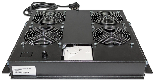 Ventilatorunit, 4 ventilatoren, Dakmontage, Thermostaat, Zwart