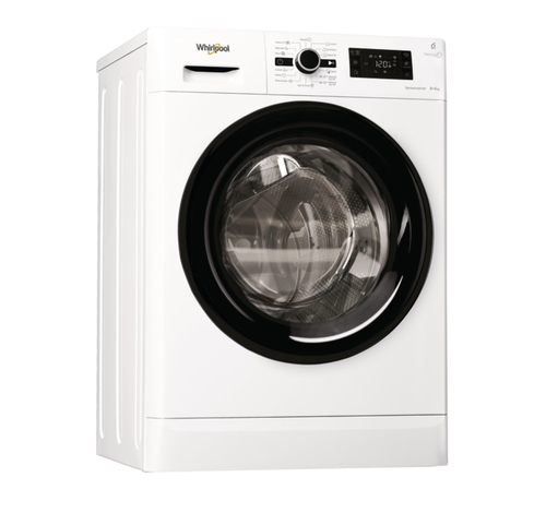 Whirlpool FWDG86148BEU washer dryer Freestanding Front-load Black, White