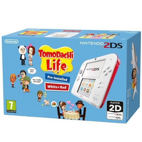 Nintendo 2DS WHITE/RED + TOMODACHI