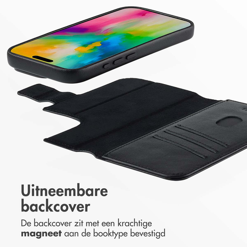 Accezz Leather Bookcase 2-in-1 met MagSafe iPhone 16 Pro - Onyx Black, afbeelding 5
