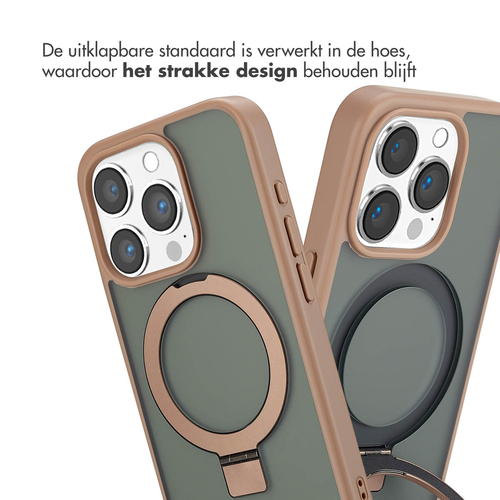 Accezz Ring Stand Backcover met MagSafe iPhone 15 Pro - Brown, afbeelding 6