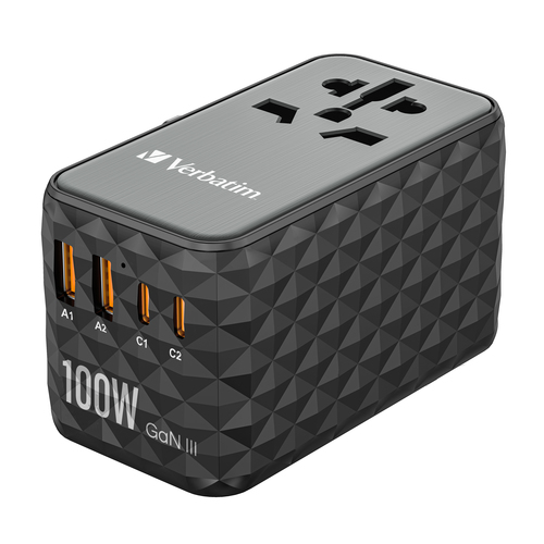 Verbatim UTA-06 100W GaN III Universal Travel Adapter with 2 x USB-C PD & QC 4+ & 2 x USB-A QC 3.0 ports – image 7
