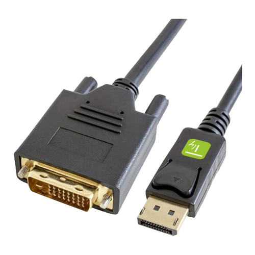 TECHLY Konverterkabel DisplayPort 1.2 auf DVI DisplayPort 20-poliger Stecker auf DVI 24+1-poliger Stecker schwarz 1m