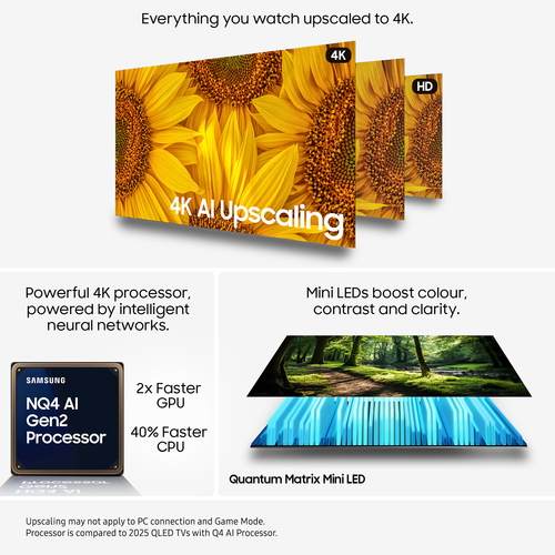 55" Samsung QN70F Neo Qled 4K Mini LED Vision AI Smart TV 2025 - QE55QN70F, Black - image 1