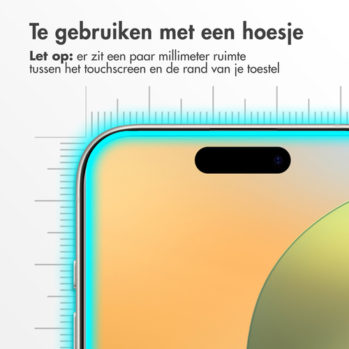 Accezz Gehard Glas Screenprotector iPhone 16 Pro - screenprotector, afbeelding 3