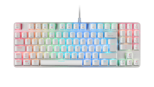 Mars Gaming MKREVOPROWRPT White, Mechanical RGB Gaming Keyboard, TKL+ NUM, Red Switch, Portuguese