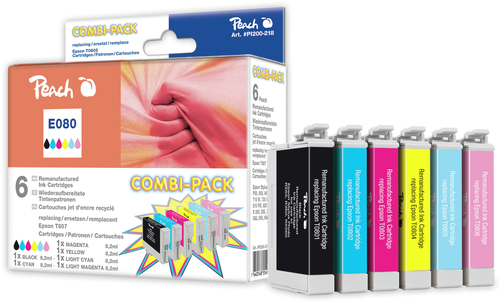 Peach PI200-218 ink cartridge 6 pc(s) Compatible Black, Cyan, Light Cyan, Light magenta, Magenta, Yellow