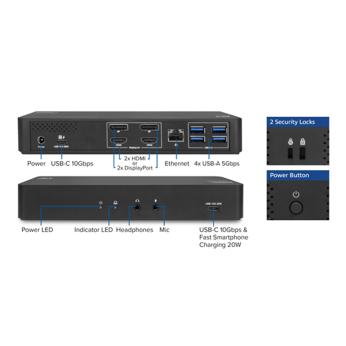 ACT USB-C Docking Station 4K, for 2 HDMI or DisplayPort monitors, DisplayLink – image 3