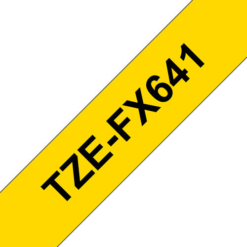 Brother P-Touch TZe ID Tape 18mm x 8m Black on Yellow Flexible ZEFX641 - image 1