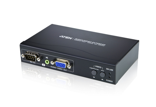 ATEN VE200R AV extender AV receiver Black