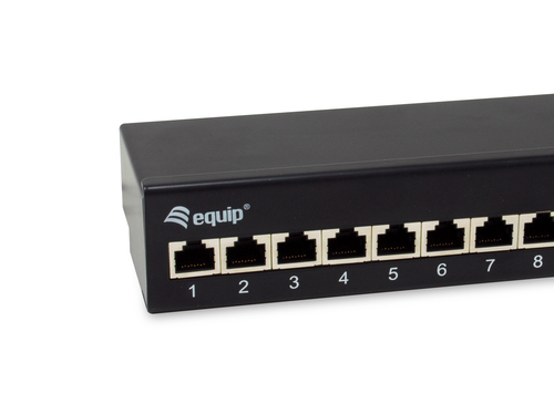 Equip Patchpanel 12x RJ45 Cat6A 19" FTP 1HE Premium zwart, afbeelding 3