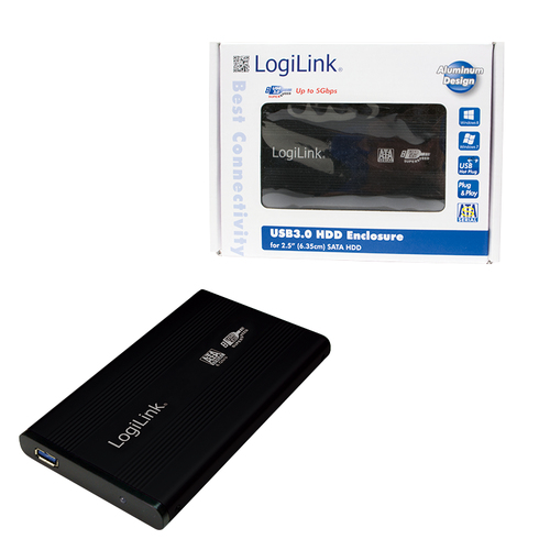 LogiLink Enclosure 2,5 Inch S-SATA HDD USB 3.0 Alu - Storage enclosure, afbeelding 3