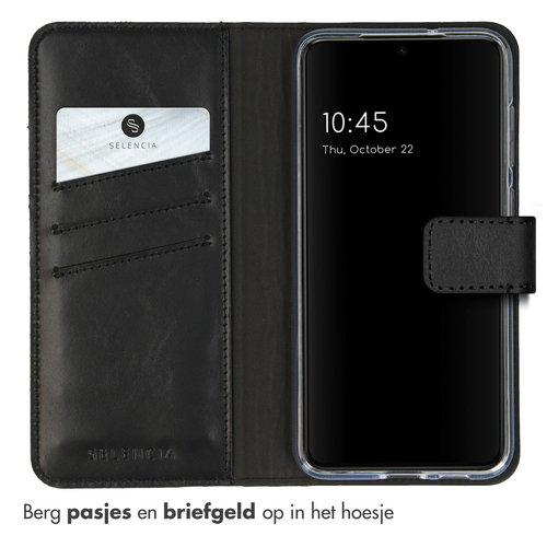 Selencia Echt Lederen Bookcase Samsung Galaxy S23 Plus - Zwart, afbeelding 3