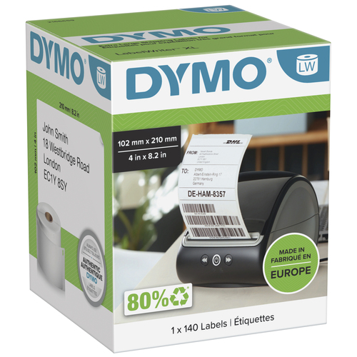 Dymo LabelWriter Dhl Shipping Labels 140 Per Roll 102 x 210mm White - image 1