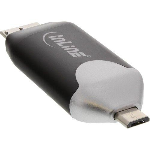 InLine 66779B card reader Micro-USB Black, Grey