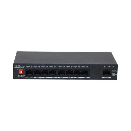 Dahua Technology PoE DH-PFS3009-8ET1GT-96 network switch Unmanaged L2 Fast Ethernet (10/100) Power over Ethernet (PoE) Black – image 2