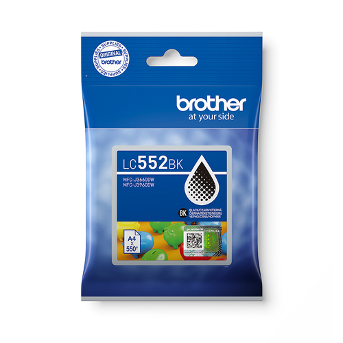 Brother LC552BK Sort 550 sider Blæk