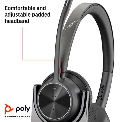 HP Poly HP 77Y99AA Voyager 4320 UC Stereo Bluetooth On-ear headset Black N... - image 4