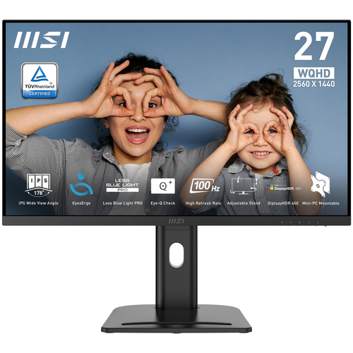 MSI Pro MP273QP E2 монитор для ПК 68,6 cm (27") 2560 x 1440 пикселей Wide Quad HD LED Черный