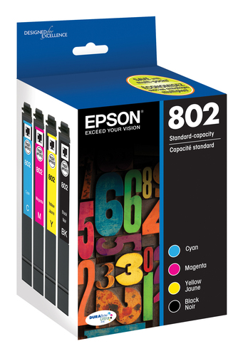 Epson T802 ink cartridge 4 pc(s) Original Standard Yield Black, Cyan, Magenta, Yellow