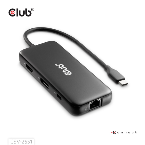 Club 3D 8-1 Portable Dock USB-C 10Gbps naar HDMI en DisplayPort dockingstation, afbeelding 8