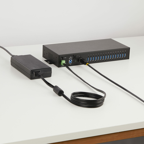 StarTech.com 16-Port Industrial USB 5Gbps Hub with Power Adapter, Metal Enclosure, Mountable, ESD Protection, Terminal Block Power, USB Charging,, afbeelding 9
