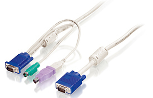 LevelOne ACC-2103, 5 m, Hvid, VGA + PS/2, VGA, Hanstik/Hanstik, KVM-0217US KVM-0217DE KVM-0831 KVM-1631 KVM-8901US KVM-8901DE KVM-8901FR KVM-8901UK